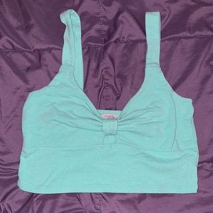 Teal Charlotte Russe Crop Top Size Medium